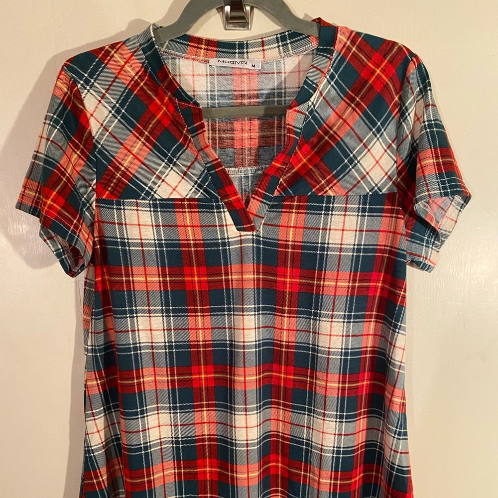 MOQIVGI Medium Plaid Red/Blue/White